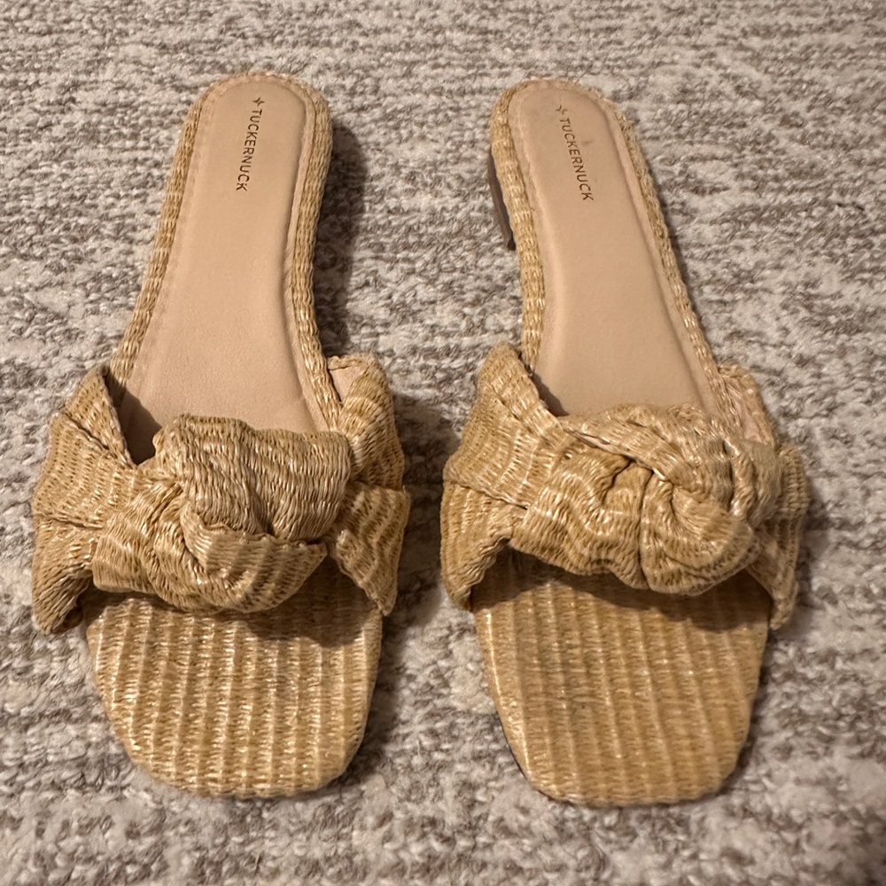 Tuckernuck Raffia Sandals (size 9)